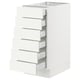SEKTION / MAXIMERA Gabinete bajo+6 frentes/6 cajones, blanco/Vallstena blanco, 15x24x30 "