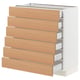 SEKTION / MAXIMERA Gabinete bajo+6 frentes/6 cajones, blanco/Vedhamn roble, 30x15x30 "