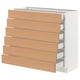 SEKTION / MAXIMERA Gabinete bajo+6 frentes/6 cajones, blanco/Vedhamn roble, 36x15x30 "