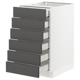 SEKTION / MAXIMERA Gabinete bajo 6 frentes/6 cjn bajos, blanco/Axstad gris oscuro, 18x24x30 "