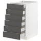 SEKTION / MAXIMERA Gabinete bajo 6 frentes/6 cjn bajos, blanco/Axstad gris oscuro, 18x24x30 "