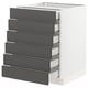 SEKTION / MAXIMERA Gabinete bajo 6 frentes/6 cjn bajos, blanco/Axstad gris oscuro, 24x24x30 "