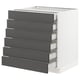 SEKTION / MAXIMERA Gabinete bajo 6 frentes/6 cjn bajos, blanco/Axstad gris oscuro, 30x24x30 "
