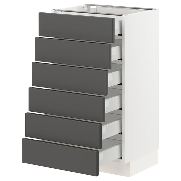 SEKTION / MAXIMERA Gabinete bajo 6 frentes/6 cjn bajos, blanco/Axstad gris oscuro, 18x15x30 "