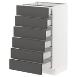 SEKTION / MAXIMERA Gabinete bajo 6 frentes/6 cjn bajos, blanco/Axstad gris oscuro, 18x15x30 "