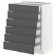 SEKTION / MAXIMERA Gabinete bajo 6 frentes/6 cjn bajos, blanco/Axstad gris oscuro, 24x15x30 "
