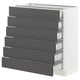 SEKTION / MAXIMERA Gabinete bajo 6 frentes/6 cjn bajos, blanco/Axstad gris oscuro, 30x15x30 "