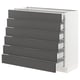 SEKTION / MAXIMERA Gabinete bajo 6 frentes/6 cjn bajos, blanco/Axstad gris oscuro, 36x15x30 "