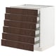 SEKTION / MAXIMERA Gabinete bajo 6 frentes/6 cjn bajos, blanco/Sinarp marrón, 30x24x30 "