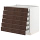 SEKTION / MAXIMERA Gabinete bajo 6 frentes/6 cjn bajos, blanco/Sinarp marrón, 36x24x30 "