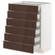 SEKTION / MAXIMERA Gabinete bajo 6 frentes/6 cjn bajos, blanco/Sinarp marrón, 24x15x30 "