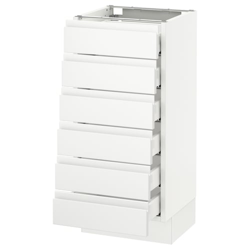SEKTION / MAXIMERA Gabinete bajo 6 frentes/6 cjn bajos, blanco/Voxtorp blanco mate, 15x15x30 "