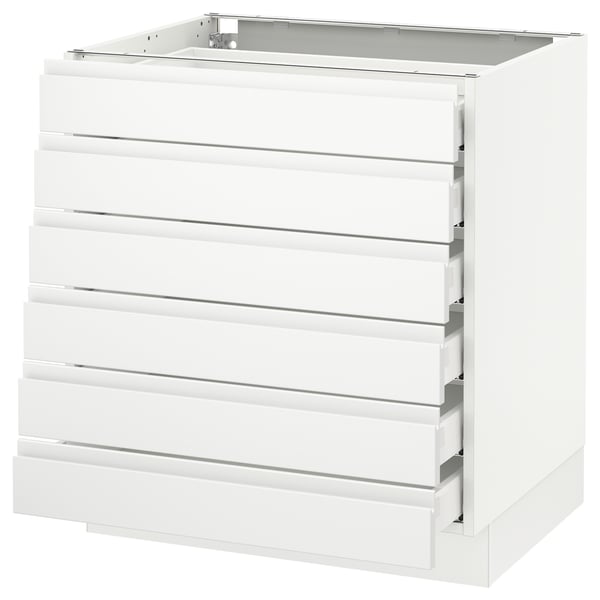 SEKTION / MAXIMERA Gabinete bajo 6 frentes/6 cjn bajos, blanco/Voxtorp blanco mate, 30x24x30 "