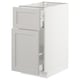 SEKTION / MAXIMERA Gabinete bajo+alm extraíble/cajón, blanco/Lerhyttan gris claro, 15x24x30 "