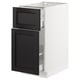 SEKTION / MAXIMERA Gabinete bajo+alm extraíble/cajón, blanco/Lerhyttan teñido en negro, 15x24x30 "