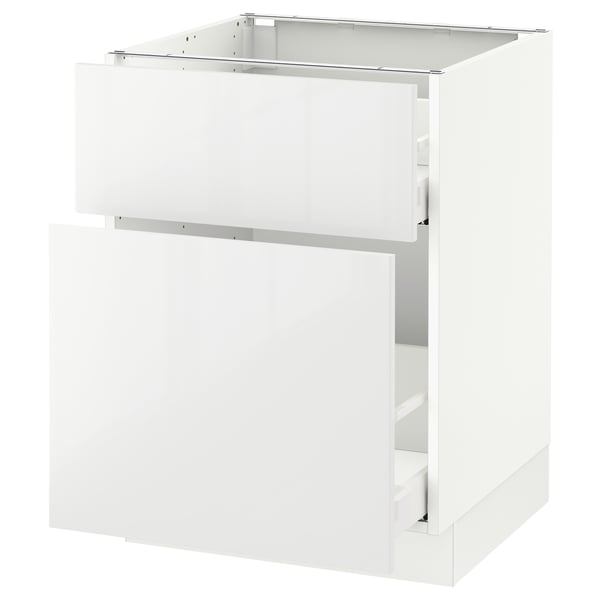 SEKTION / MAXIMERA Gabinete bajo+alm extraíble/cajón, blanco/Ringhult blanco, 24x24x30 "