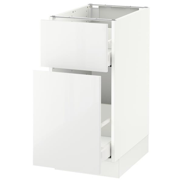 SEKTION / MAXIMERA Gabinete bajo+alm extraíble/cajón, blanco/Ringhult blanco, 15x24x30 "