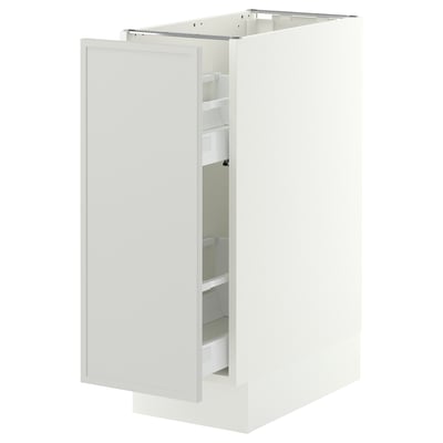 SEKTION / MAXIMERA Gabinete bajo+almacenamiento xtrbl, blanco/Aspudden gris claro, 12x24x30 "
