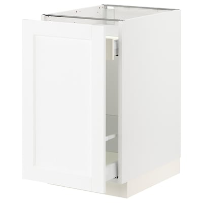 SEKTION / MAXIMERA Gabinete bajo+almacenamiento xtrbl, blanco Enköping/blanco efecto madera, 18x24x30 "