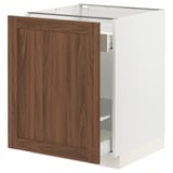 SEKTION / MAXIMERA Gabinete bajo+almacenamiento xtrbl, blanco Enköping/marrón efecto de nogal, 24x24x30 "