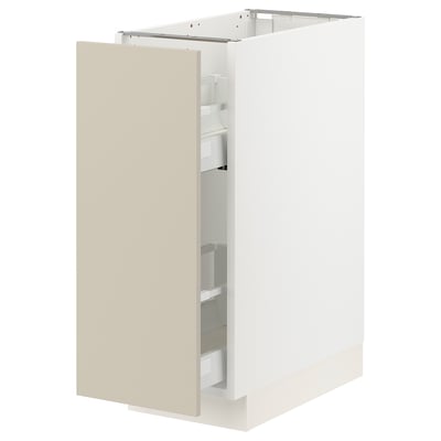 SEKTION / MAXIMERA Gabinete bajo+almacenamiento xtrbl, blanco/Havstorp beige, 12x24x30 "