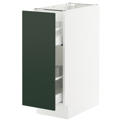SEKTION / MAXIMERA Gabinete bajo+almacenamiento xtrbl, blanco/Havstorp verde oscuro, 12x24x30 "
