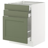 SEKTION / MAXIMERA Gabinete bajo/almcn extraíble/2 cjn, blanco/Axstad gris-verde, 24x24x30 "