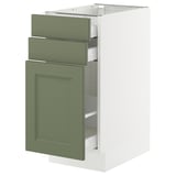 SEKTION / MAXIMERA Gabinete bajo/almcn extraíble/2 cjn, blanco/Axstad gris-verde, 15x24x30 "