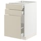 SEKTION / MAXIMERA Gabinete bajo/almcn extraíble/2 cjn, blanco/Havstorp beige, 18x24x30 "