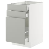 SEKTION / MAXIMERA Gabinete bajo/almcn extraíble/2 cjn, blanco/Havstorp gris claro, 18x24x30 "