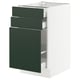 SEKTION / MAXIMERA Gabinete bajo/almcn extraíble/2 cjn, blanco/Havstorp verde oscuro, 18x24x30 "