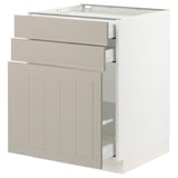 SEKTION / MAXIMERA Gabinete bajo/almcn extraíble/2 cjn, blanco/Stensund beige, 24x24x30 "