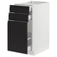 SEKTION / MAXIMERA Gabinete bajo/almcn extraíble/2 cjn, blanco/Upplöv antracita mate, 15x24x30 "