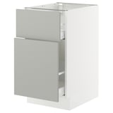 SEKTION / MAXIMERA Gabinete bajo/almcn extraíble/cajón, blanco/Havstorp gris claro, 18x24x30 "
