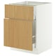 SEKTION / MAXIMERA Gabinete bajo/almcn extraíble/cajón, blanco/Sinarp chapa de roble, 24x24x30 "