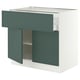 SEKTION / MAXIMERA Gabinete bajo+cajón/2 puertas, blanco/Aspudden gris verdoso oscuro, 36x24x30 "