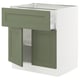 SEKTION / MAXIMERA Gabinete bajo+cajón/2 puertas, blanco/Axstad gris-verde, 30x24x30 "