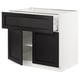 SEKTION / MAXIMERA Gabinete bajo+cajón/2 puertas, blanco/Lerhyttan teñido en negro, 36x24x30 "