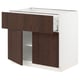 SEKTION / MAXIMERA Gabinete bajo+cajón/2 puertas, blanco/Sinarp marrón, 36x24x30 "