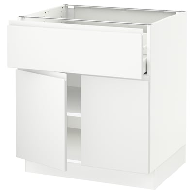 SEKTION / MAXIMERA Gabinete bajo+cajón/2 puertas, blanco/Voxtorp blanco mate, 30x24x30 "
