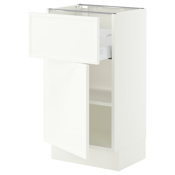 SEKTION / MAXIMERA Gabinete bajo+cajón/puerta, blanco/Aspudden blanco mate, 18x15x30 "