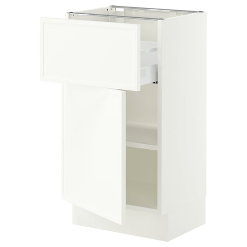 SEKTION / MAXIMERA Gabinete bajo+cajón/puerta, blanco/Aspudden blanco mate, 18x15x30 "