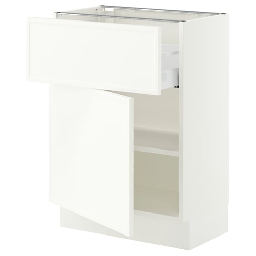 SEKTION / MAXIMERA Gabinete bajo+cajón/puerta, blanco/Aspudden blanco mate, 24x15x30 "