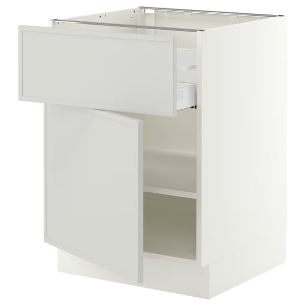 SEKTION / MAXIMERA Gabinete bajo+cajón/puerta, blanco/Aspudden gris claro, 24x24x30 "