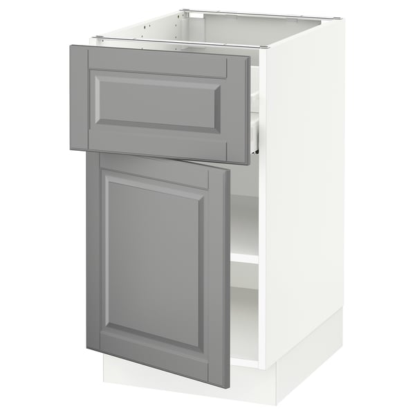 SEKTION / MAXIMERA Gabinete bajo+cajón/puerta, blanco/Bodbyn gris, 18x24x30 "