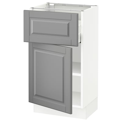 SEKTION / MAXIMERA Gabinete bajo+cajón/puerta, blanco/Bodbyn gris, 18x15x30 "