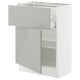 SEKTION / MAXIMERA Gabinete bajo+cajón/puerta, blanco/Havstorp gris claro, 24x15x30 "