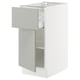 SEKTION / MAXIMERA Gabinete bajo+cajón/puerta, blanco/Havstorp gris claro, 15x24x30 "