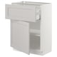 SEKTION / MAXIMERA Gabinete bajo+cajón/puerta, blanco/Lerhyttan gris claro, 24x15x30 "