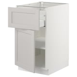 SEKTION / MAXIMERA Gabinete bajo+cajón/puerta, blanco/Lerhyttan gris claro, 18x24x30 "